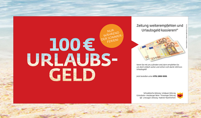 Anzeigenkonzept 100 € Urlaubsgeld